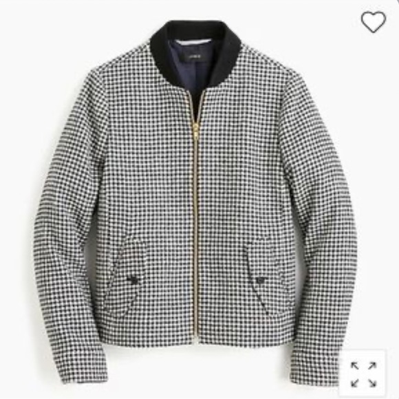 J. Crew Houndstooth Wool Bomber Jacket Size XS - Picture 2 of 11